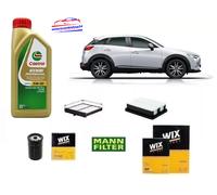 Kit Filtri Tagliando per Mazda CX-3 1.5 D 105 Hp + 5 Litri Olio Castrol 5w30