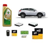 Kit Filtri Tagliando per Mazda CX-3 1.5 D 105 Hp + 5 Litri Olio Castrol 5w30