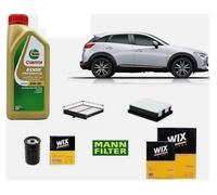Kit Filtri Tagliando per Mazda CX-3 1.5 D 105 Hp + 5 Litri Olio Castrol 5w30