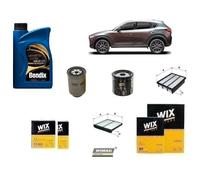 Kit Filtri Tagliando per Mazda CX-5 KE GH 2.2 cc + 6 Litri Olio 5W30