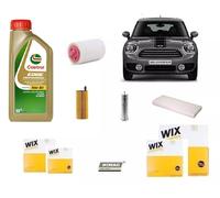 Kit Filtri Tagliando per Mini Countryman R60 Cooper D + 6 Litri Olio Castrol