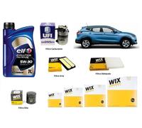 Kit Filtri Tagliando per Nissan Qashqai II J11 1.5 DCi 110 Hp + 5 Litri Elf 5w30