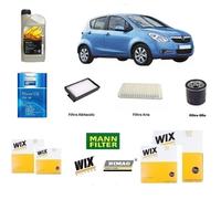Kit Filtri Tagliando per Opel Agila B 1.0 1.2 LPG + 3 Litri Olio Originale 5w30