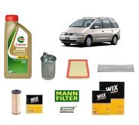 Kit Filtri Tagliando perv VW Sharan 1.9 TDI + 5 Litri Olio Castrol 5W30
