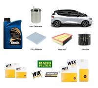 Kit Filtri Tagliando Renault Scenic III 1.5 DCI + 5 Litri Olio Bendix 5w30