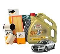 Kit Filtri Wix + 4 Litri Olio Motore Castrol Edge LL Per Audi A4
