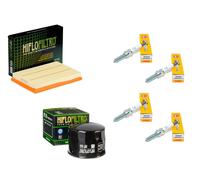KIT FILTRO ARIA OLIO CANDELE NGK HIFLO PER MOTO BMW S 1000 R 2011 2012 AL 2020