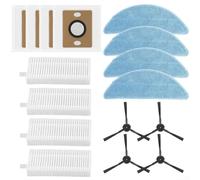 Kit filtro aspirapolvere robot autosvuotante per ILIFE A12 Pro con panni mocio, sacchetti per la polvere e spazzole laterali (A)