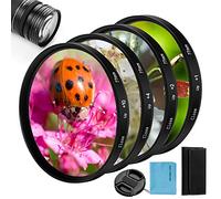 Kit filtro close-up, Fotover 4 pezzi (+ 1, + 2, + 4, + 10) Filtro macro di filtro lente close-up Lens Filter kit set con sacchetto per Canon, Nikon, Sony, Pentax, Olympus, FUJI + copriobiettivo
