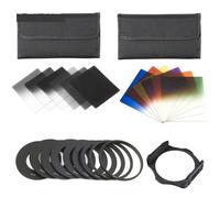 Kit filtro graduato completo da 12 pezzi, set ND2 4 8 16 blu arancione rosso verde, for serie for Cokin P + 9 portafiltro anello adattatore for fotocamera