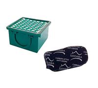 Kit filtro Hepa + filtro Carboni Attivi odori per aspirapolvere Vorwerk Folletto Kobold modelli VK130, 131 SC, VK131