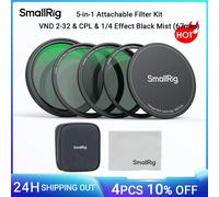 Kit filtro magnetico attaccabile SmallRig 5 in 1 VND 2-32 e CPL e 1/4 effetto Nebbia nera (67 mm) con anello adattatore filettato -4726