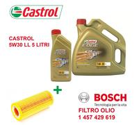 Kit Filtro Olio Bosch 1457429619 e Castrol 5W30 5 Litri