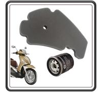 KIT FILTRO OLIO + FILTRO ARIA ORIGINALE PER PIAGGIO BEVERLY 125 - PIAGGIO BEVERLY 250 - BEVERLY 300 - BEVERLY 300ie TUTTI I MODELLI.