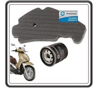 KIT FILTRO OLIO + FILTRO ARIA PIAGGIO ORIGINALE PER BEVERLY 125, 250, 300, 300ie