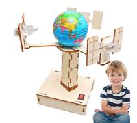 Kit Fisica Bambini, Set Montaggio Legno 3 Pezzi Con Modello Giorno/Notte 3.54x2.28x7.17in, Satellite 6.5x5.71x7.48in, 3.46x3.46x12.72in, Gioco Educativo STEM