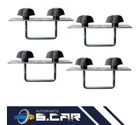 KIT Fissaggio Montaggio BOX BAULE TETTO 4 PEZZI ATTACCHI STAFFE barre max 60mm