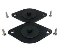 Kit Fissaggio per Tappetini compatibile con Ami Rocks Topolino, 2 Pezzi con Viti, Nero, plastica