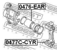 FEBEST 0477C-CYR Kit supporto pinza freno