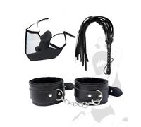 Kit fitness per coppie composto da maschera in nylon e frusta a mano, 3 pezzi, per esperienze romantiche e avventurose