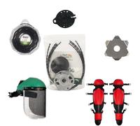 Kit FlashCutter per decespugliatore, composto da Testina Universale Ufc06, filo Raptor Ovale ritorto 3.3 mm, Disco Antigroviglio, Taglierino per filo, Gambali Protettivi e Visiera professionale