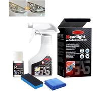 Kit fluido per il restauro dei fari dell'auto, kit di ristrutturazione dei fari dell'auto, con agente di rivestimento, spugna e asciugamano, ripristina la plastica trasparente ingiallita e protegge