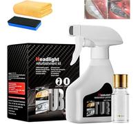Kit fluido per il restauro dei fari per auto, detergente per lucidatura dei fari, riparazione con rimozione graffi, smacchiatore e pasta lucidante per tutte le auto