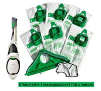 Kit Folletto VK 150 6 Sacchetti 1 Sottospazzola 1 Filtro Motore Compatibile