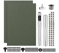 Kit Fondina Fai da te da 145 Pezzi, Include un Posizionatore Manuale per Occhielli e un Foglio Termoformato Combinato per Occhielli, Vite con Testa a Croce e Fissaggio a Fessura Aperta(Green)