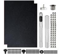 Kit Fondina Fai da te da 145 Pezzi, Include un Posizionatore Manuale per Occhielli e un Foglio Termoformato Combinato per Occhielli, Vite con Testa a Croce e Fissaggio a Fessura Aperta(Black)