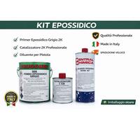 Kit Fondo Epossidico Anticorrosivo Metalli Professionale + Diluente 1L