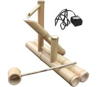 Kit fontana con pompa e cucchiaio, in bambù resistente agli urti, per interni ed esterni, per giardini zen tranquilli