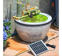 Kit fontana in bambù ad energia solare, decorazione da giardino zen ecologica con pompa per il miglioramento del Feng Shui all'aperto