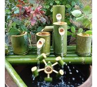 Kit Fontana in Bambù per Esterni con Pompa, Gioco d'Acqua in Bambù per Interni ed Esterni, Ideale per Giardino, Patio, Balcone e Arredamento Domestico(100cm/39.4in)