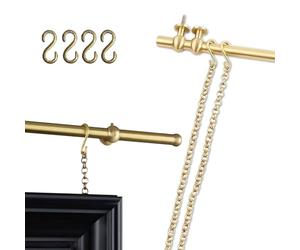 Kit for Appendere Quadri con Binario, Sistema Galleria D'Arte con Binario, Catene e Accessori, Binario Regolabile in Ottone per Quadri per Casa, Ufficio, Negozio (0.76m (29.9in))