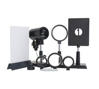 Kit For Esperimenti Di Ottica - Ausili Didattici For L'insegnamento Della Fisica Con Immagini A Foro Stenopeico E Lenti, Include Banco Ottico, 3 Convesse