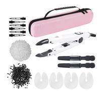 Kit For Extension For Capelli, Bacchetta For Fusione Di Colla Alla Cheratina A Riscaldamento Rapido Con Accessori Riscaldamento Rapido Per Uno Styling Efficiente(White)