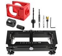 Kit for Foro Porta Maschera Regolabile in Lega di Alluminio | Dima per Cerniere Porta Catenaccio Tassellatura Montaggio Riparazione Ferramenta Mobili Falegnameria Ripiano