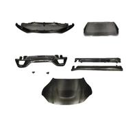 Kit for il corpo in fibra di carbonio a secco Bumper anteriore labbra laterale Skirt Diffuser Cappuccio Compatibile con Aston Martin Vantage 2018-2019(A set)