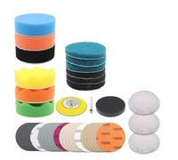 Kit for il restauro dei fari delle auto da 3 pollici, 41 pezzi, dischi abrasivi con tampone di supporto, spugne abrasive, tamponi lucidanti in lana