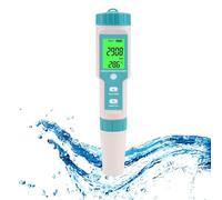 Kit for Il Test del Ph della Qualità Dell'acqua della Piscina con Display Lcd Retroilluminato, Tester di Ph/tds/ec/orp/peso Specifico/salinità/temperatura