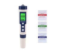 Kit for il test dell'acqua salata for piscine, tester del pH for l'acqua, termometro for piscina, tester digitale for l'acqua 5 in 1, PH/T/DS/EC/Salinità/Temperatura
