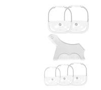 Kit For Modellare La Barba Da 6 Pezzi: Modelli For Barba Di 5 Dimensioni E 1 Pettine For Lo Styling Multifunzionale For Una Cura Perfetta (blu E Trasparente)(Transparent)