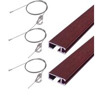 Kit for pareti fotografiche da galleria, in un unico set sono inclusi due binari for il latte da 39", tre cavi in acciaio, tre ganci e hardware di installazione.(200cm)
