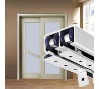 Kit for porta scorrevole Set di accessori for binario bypass | Misura spessore da 3/4" a 1", guida all'armadio della cucina della sala studio ((A,40inch/101.6cm)