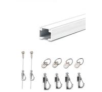Kit for programma di sospensione su binario for quadri, binari regolabili, ganci for appendere quadri da galleria, ferramenta da parete(Rope 100cm,Milk-110cm/43.31 in)