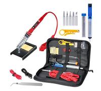 Kit For Saldatore Multimetro Digitale A Temperatura Regolabile Da 80 W Gamma Automatica Punte For Saldatore LCD Rilavorazione Kit Di Strumenti Di Saldatura Il Miglior Regalo(Red-01)