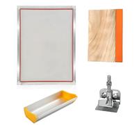 Kit For Stampa Serigrafica A3/A4 50-420 Mesh - Telaio In Alluminio, Morsetto A Cerniera A Farfalla, Tergivetro, Spalmatore Di Emulsione For Magliette, Tessuto, Legno, Ceramica(A4 kits,140T 350 mesh)