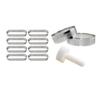 Kit forato per anelli di crostata, pressino per crostata, mini anelli per mousse con 8 pezzi di quiche