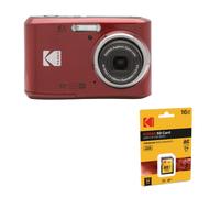 Kit Fotocamera Digitale Kodak Pixpro FZ45 Rossa + Scheda SD da 16GB